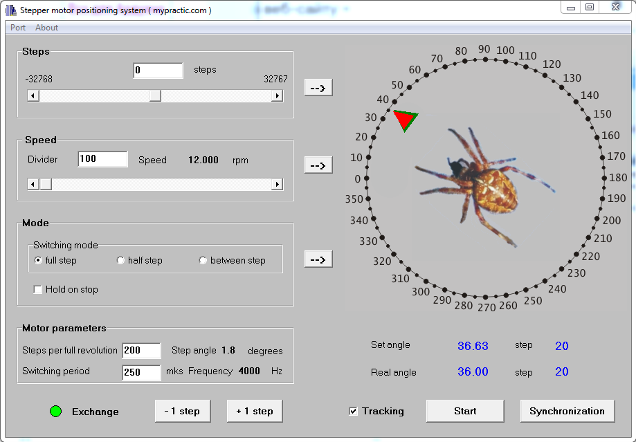 stepper motor positioning system programm for a stepper motor positioning system