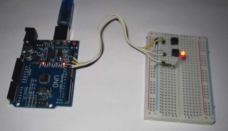 Сonnection of buttons and LED to Arduino