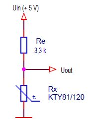 KTY81 temperature sensor connection
