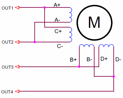 Connection 8-lead motor, parallel winding
